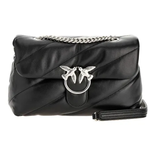 PINKO Quilt Козья кожа Сумка-подушка Swallow Сумка Сумка через плечо Женская Черная
