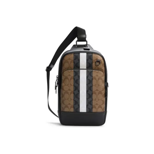 COACH Graham Коровья кожа Sling Сумка Сумка через плечо Средний Мужской Хаки Многоцветный