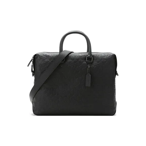 COACH Кожа Тоут Сумка Сумка для покупок Деловая сумка Сумка через плечо Сумка на одно плечо Большая мужская черная