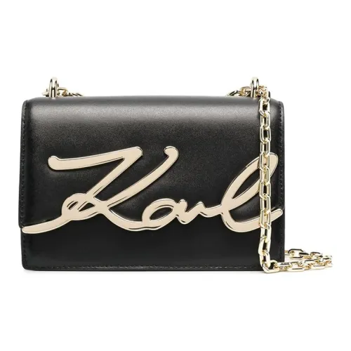 KARL LAGERFELD Кожа Плечевая Сумка Маленькая Женская Черная