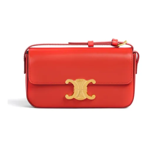 CELINE Claude Гладкая коровья кожа Сумка через плечо Женская Ярко-красная