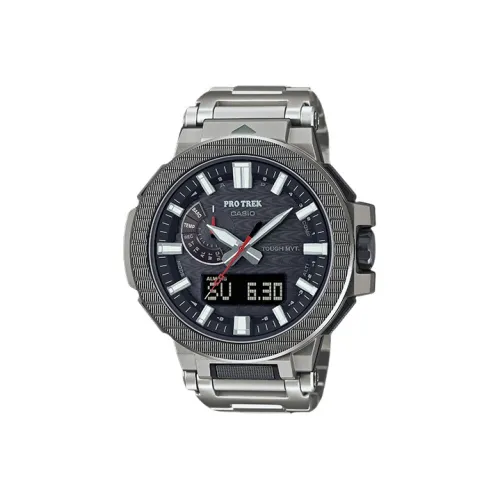 CASIO PRO TREK Кварцевый механизм Титан Ремешок Часы Мужские Черный циферблат