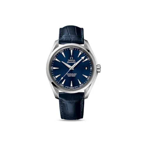 OMEGA AQUA TERRA 150 метров Автоматический Механический Механизм Мужские Часы Часы 41,5 мм Синий Циферблат
