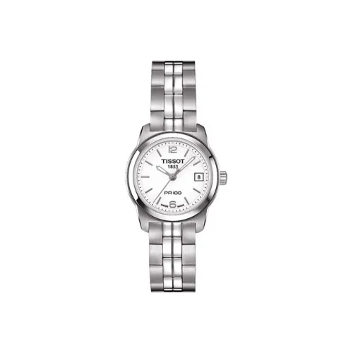 Tissot Quartz Movement Женские PR100 Collection Часы 24,5mm*23,6mm Белый