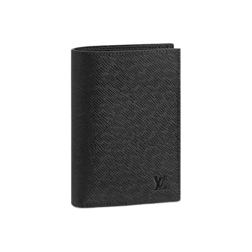 LOUIS VUITTON Кожа Путешествие Держатель для паспорта Унисекс Черный