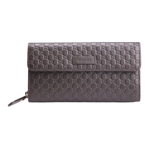 GUCCI Кошелек из коровьей кожи женский темно-коричневый