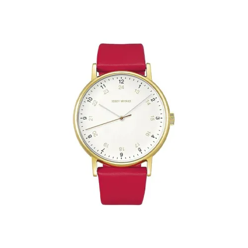 ISSEY MIYAKE Iwasaki Ichiro · F」 Collection Кварцевый механизм Коровья кожа Ремешок Часы Унисекс Белый циферблат