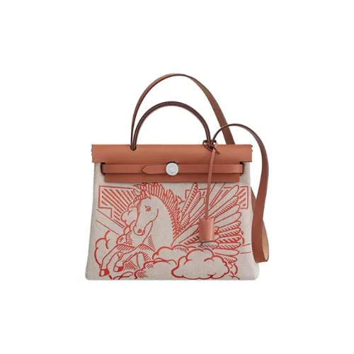 HERMES Herbag Сумка из коровьей кожи сумка через плечо сумка через плечо стандартная женская оранжевая коричневая