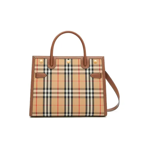 Burberry Title Хлопок Сумка через плечо Сумка Мини Женская Архивный Бежевый