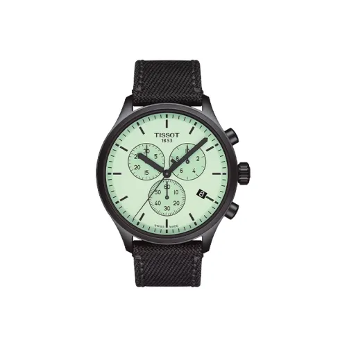 TISSOT Speed Run Series Кварцевый механизм Мужские часы Циферблат 45 мм Зеленый Нержавеющая сталь Корпус Нейлоновый Ремешок