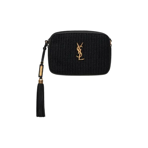 SAINT LAURENT Сумка Camera из смеси хлопка и вискозы плечо сумка через плечо женская черная