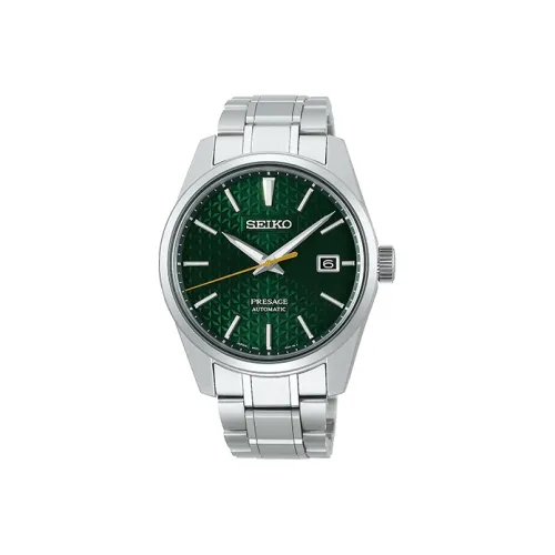 SEIKO Механический механизм Мужские часы серии Presage, 39,3 мм, зеленый