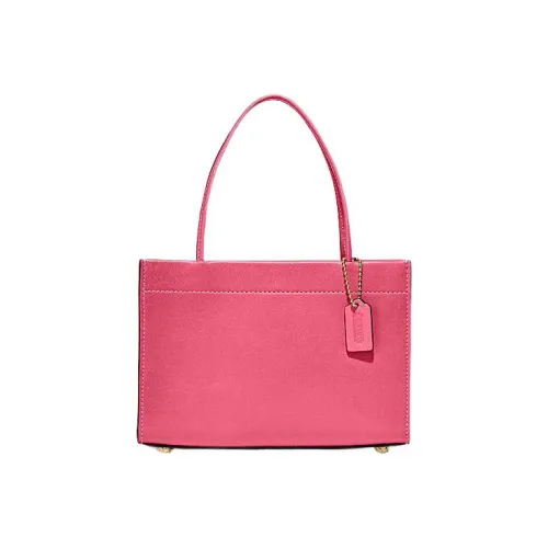 COACH Cashin Кожа Тоут Сумка Сумка для покупок Ручная сумка Сумка через плечо Маленькая Женская Розовая