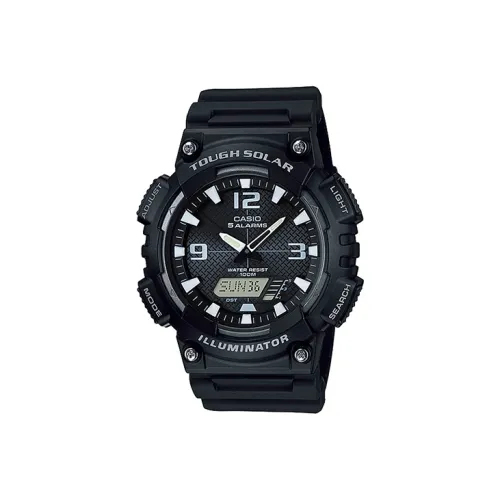 CASIO YOUTH Collection Аналоговый Цифровой дисплей Кварцевый механизм Смольный ремешок Часы Мужские Черный циферблат
