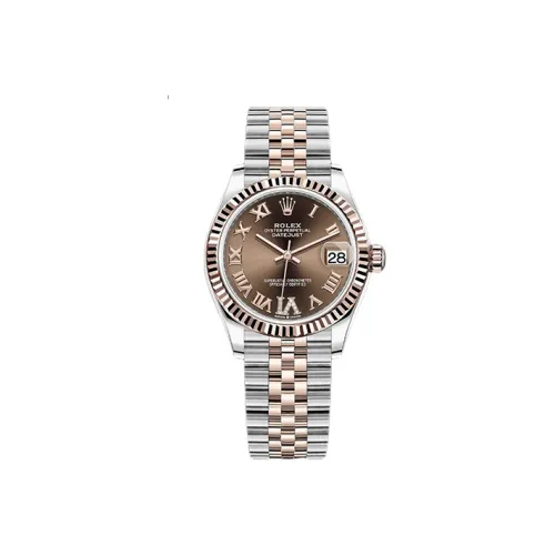 ROLEX Log Series Автоматический Механический Механизм Женские Часы 31 мм Кофейный Циферблат Часы Оистерстил Корпус Оистерстил Ремешок