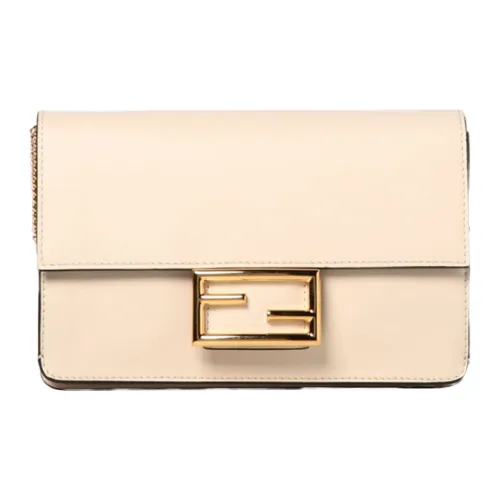 FENDI Baguette Коровья кожа Сумка-багет Сумка через плечо Женская Кремовая