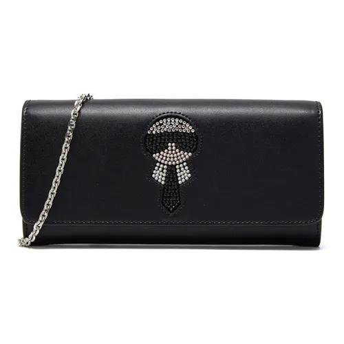 FENDI Кошелек из телячьей кожи сумка через плечо женская черная