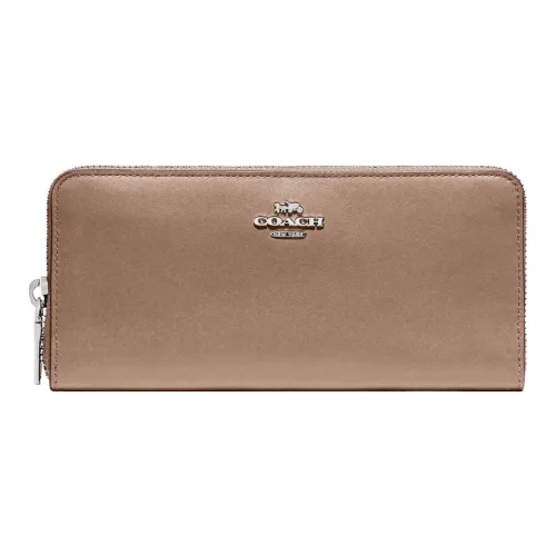 COACH Accordion Zip Коровья кожа Кошелек Маленький Женский Тауповый