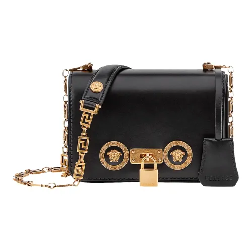 VERSACE Сумка через плечо из коровьей кожи женская черная