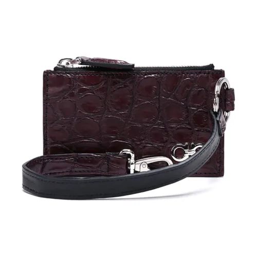 FERRAGAMO Кожа Монета Кошелек Мужской Бордовый