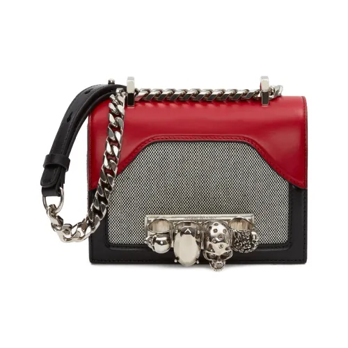 Alexander McQueen JEWELLED SATCHEL Коровья кожа Сумка через плечо Сумка на плечо Мини Женская Черная Красная
