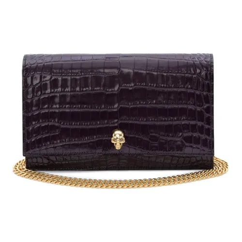 Alexander McQueen Черепа Телячья кожа Ручная сумка Сумка через плечо Сумка на плечо Женская Фиолетовая