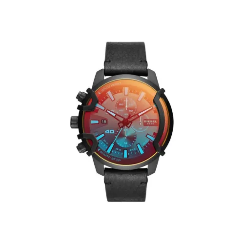 DIESEL GRIFFED Мужские часы Кварцевый механизм Кожаный ремешок Черный циферблат
