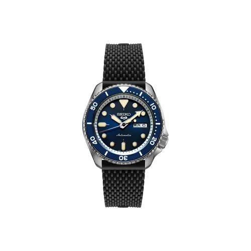 SEIKO Seiko5 Механический механизм ремешок из нейлона часы для мужчин синий циферблат