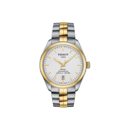 TISSOT Автоматический Механический Механизм Мужские Часы PR100 Collection 39мм*10,39мм Серебряные