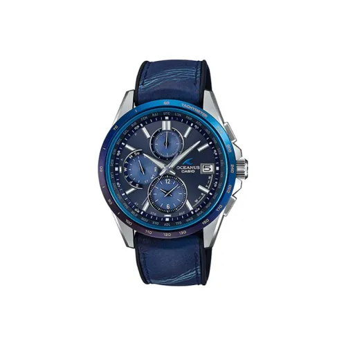 CASIO OCEANUS Коллекция Apollo Синий Aquaman Collection Кварцевый механизм Часы Мужские с синим циферблатом OCW T2600ALA 2AJR