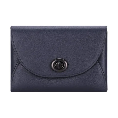 COACH Originals Кожаный клатч держатель для карт кошелек мини женский полночный синий