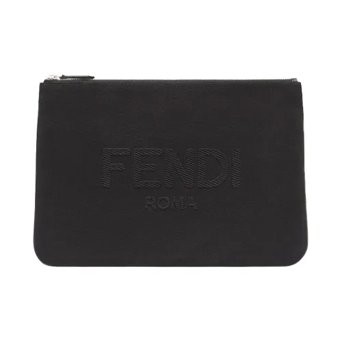 FENDI Cotton Clutch Medium Men's Black