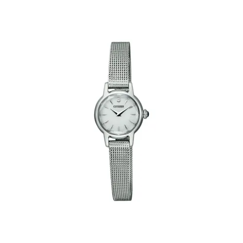 CITIZEN Ecology Drive Collection Кварцевый механизм Нержавеющая сталь Ремешок Часы 19 мм Женские часы Белый циферблат EG2990 56A
