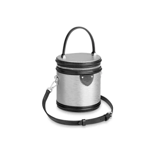 LOUIS VUITTON Cannes Кожа EPI Процветание Ведрообразная Сумка Сумка через плечо Сумка на одно плечо Обычная Женская Серебряная