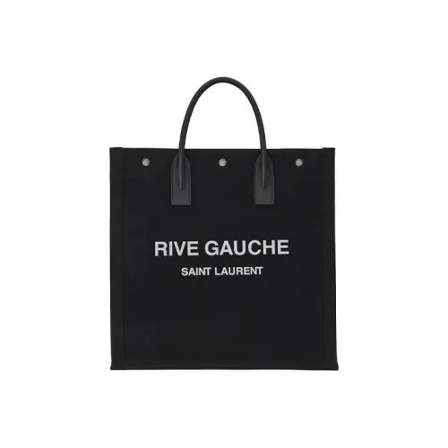 SAINT LAURENT Rive Gauche Холст с кожей Вертикальная Сумка через плечо Сумка Обычная Унисекс Черная