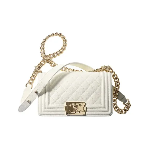 CHANEL 21K Winter Leboy Телячья кожа Сумка через плечо Женская Белая