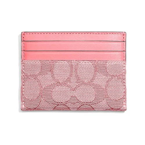 COACH Card Case Холст Картхолдер Женский Розовый