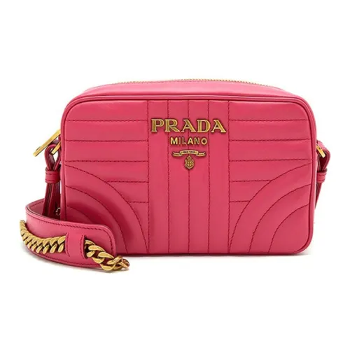 PRADA Diagramme Телячья кожа Camera Сумка Сумка через плечо Женская Розовая