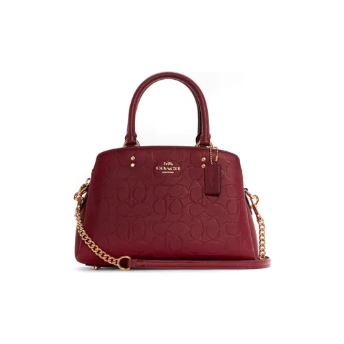 COACH Гладкая Телячья Кожа Ручная Сумка Сумка через плечо Средняя Женская Бургунди