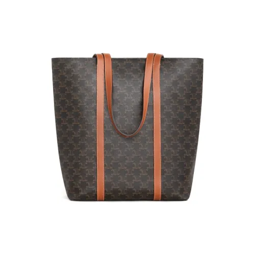 CELINE Ткань Тоут Сумка Сумка для покупок Сумка на плечо Унисекс Рыжевато-коричневый