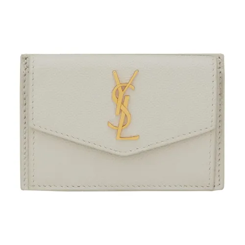 SAINT LAURENT UPTOWN Телячья кожа Держатель для карт Женские Винтажный белый