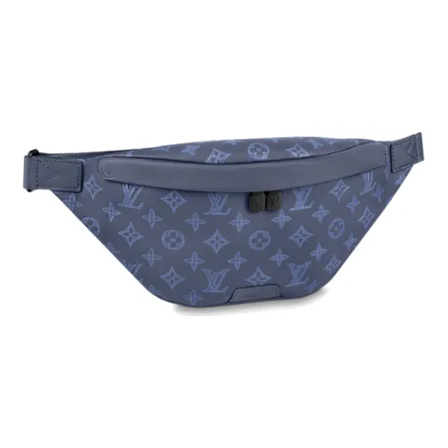 LOUIS VUITTON Discovery Коровья кожа Обхват талии Сумка Грудь Сумка Мужской Синий