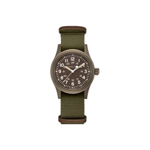 HAMILTON Механический механизм Мужской часы серии Khaki Field 38 мм Кофейного цвета