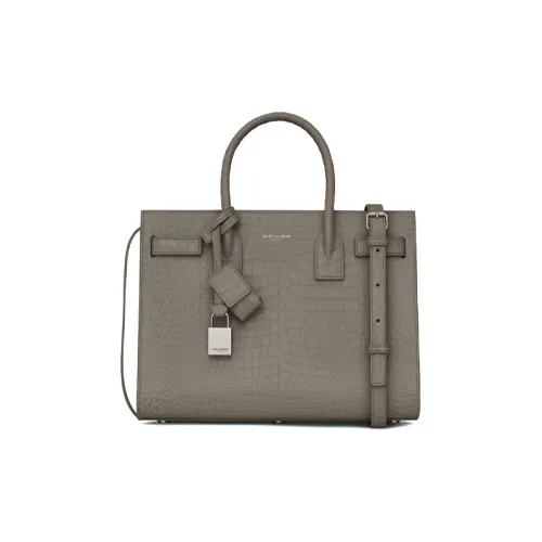 SAINT LAURENT SAC DE JOUR Сумка из коровьей кожи аккордеонная тоут сумка на одно плечо женская серая