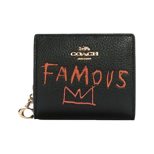 COACH Snap Wallet кожаный кошелек женский черный