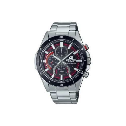 CASIO EDIFICE Collection Солнечный кварцевый механизм механизм нержавеющая сталь ремешок часы для мужчин черный циферблат