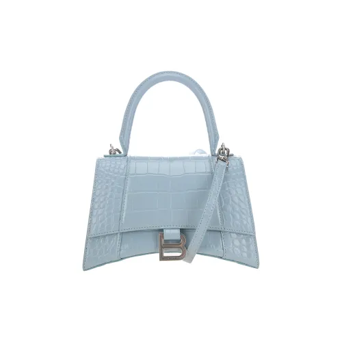 Balenciaga HOURGLASS Корова Кожа Сумка Стандартная Женская Синий Серый