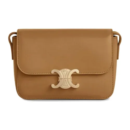CELINE Triomphe Коровья кожа Сумка через плечо Стандартная Женская Желто-коричневый Карамель