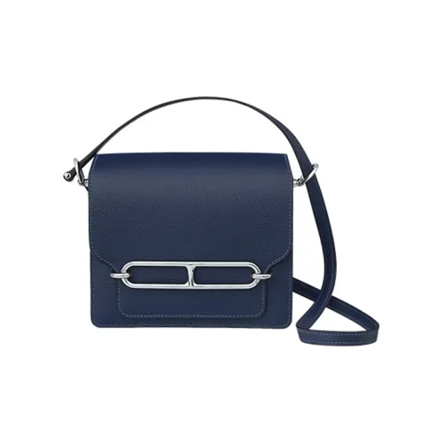 HERMES Roulis Телячья кожа Свиной нос Сумка через плечо Мини Женские Полночный синий