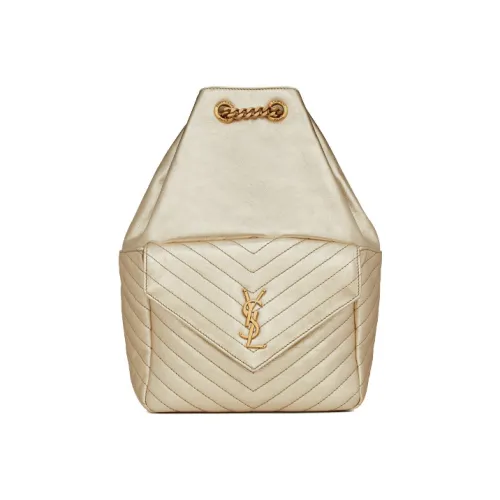 SAINT LAURENT Телячья кожа Рюкзак Женские Светло-розовый Светло-золотой